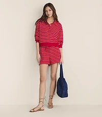 Petite Lou & Grey Striped Terrysoft Polo Top