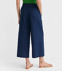 Petite Breezy Wide Leg Crop Pants Linen Cotton