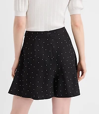 Petite Side Zip Shorts Dotted Linen Blend