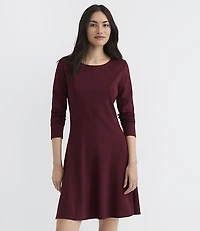 Seamed Ponte Long Sleeve Mini Dress