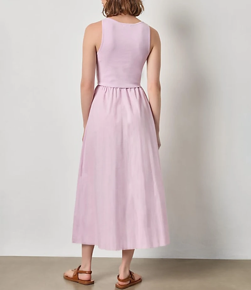 Lilla P Mixed Media Scoop Neck Dress