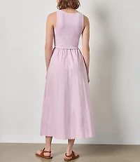 Lilla P Mixed Media Scoop Neck Dress