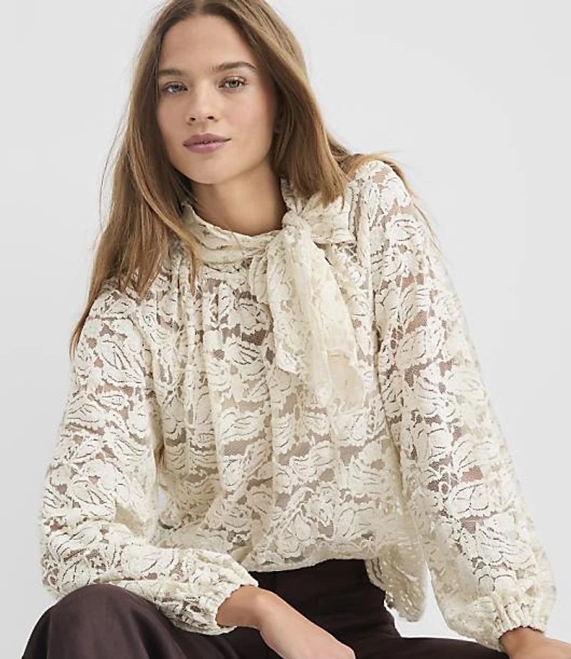 Lace Scarf Blouse