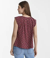 Lotus Flower Pleated Keyhole Top