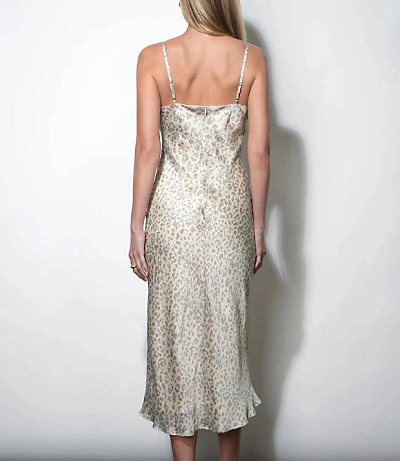 Greylin Cassandra Animal Midi Slip Dress