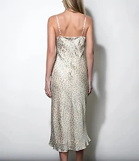 Greylin Cassandra Animal Midi Slip Dress