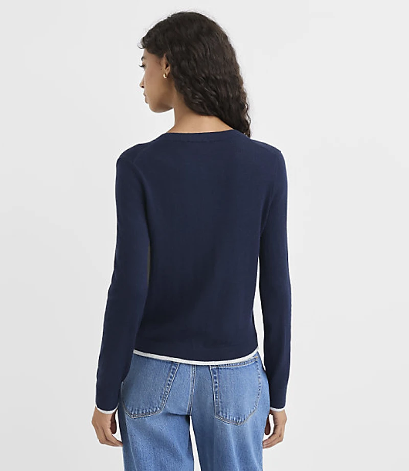 Tipped Luxe Knit Cardigan