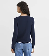 Tipped Luxe Knit Cardigan
