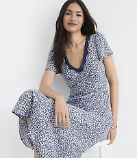 Garden Lace Trim Bias Midi Dress