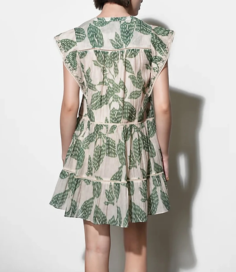 Greylin Briar Tiered Embroidered Shift Mini Dress
