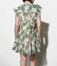 Greylin Briar Tiered Embroidered Shift Mini Dress