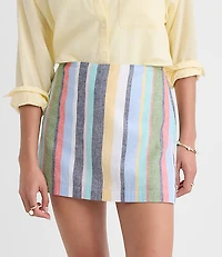Striped Linen Cotton Modern Mini Skort