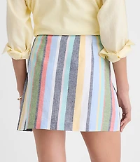 Striped Linen Cotton Modern Mini Skort