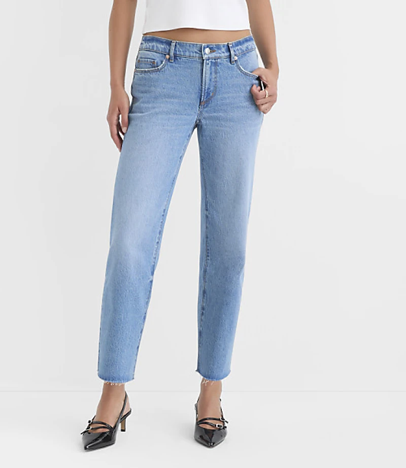 Rivete Fresh Cut Low Rise Straight Jeans Medium Light Authentic Indigo