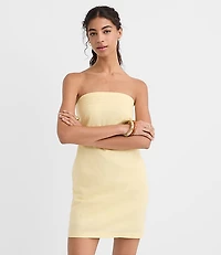 LOFT Beach Linen Cotton Strapless Mini Dress