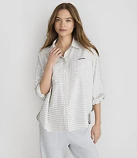 Lou & Grey Plaid Logo Pocket Shirt