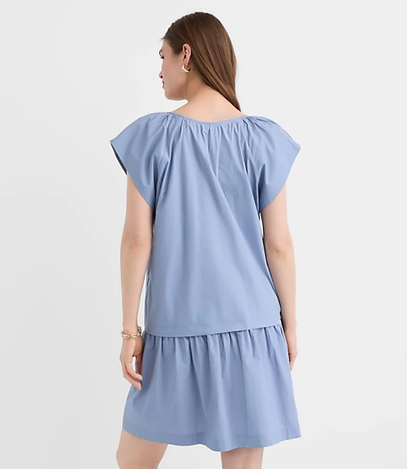 Poplin Flutter Mini Pocket Dress