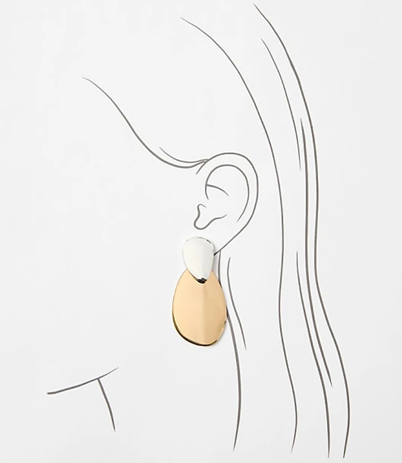 LOFT Versa Mixed Metal Statement Drop Earrings
