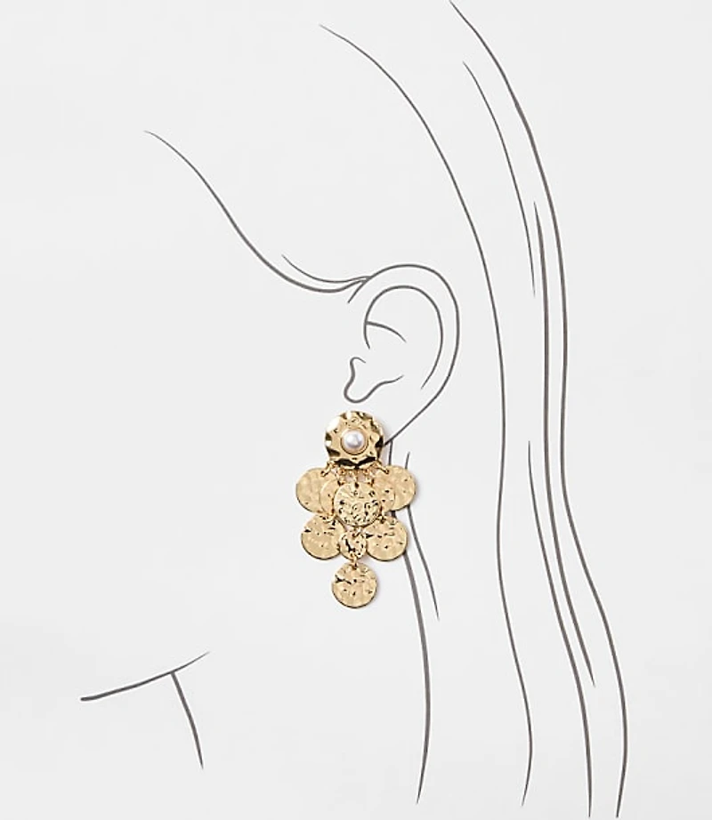Pearlized Hammered Drop Earrings