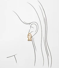 Mother Of Pearl Fish Stud Earrings