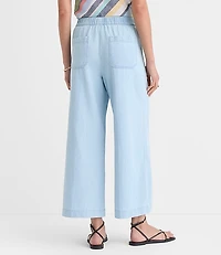 Tall Breezy Wide Leg Crop Pants Chambray