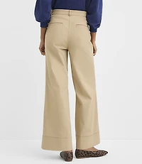 Clean Wide Leg Pants Stretch Cotton