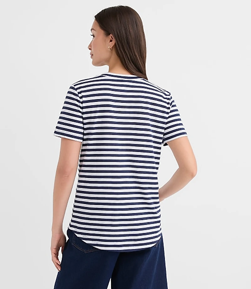 Striped Everyday V-Neck Tee
