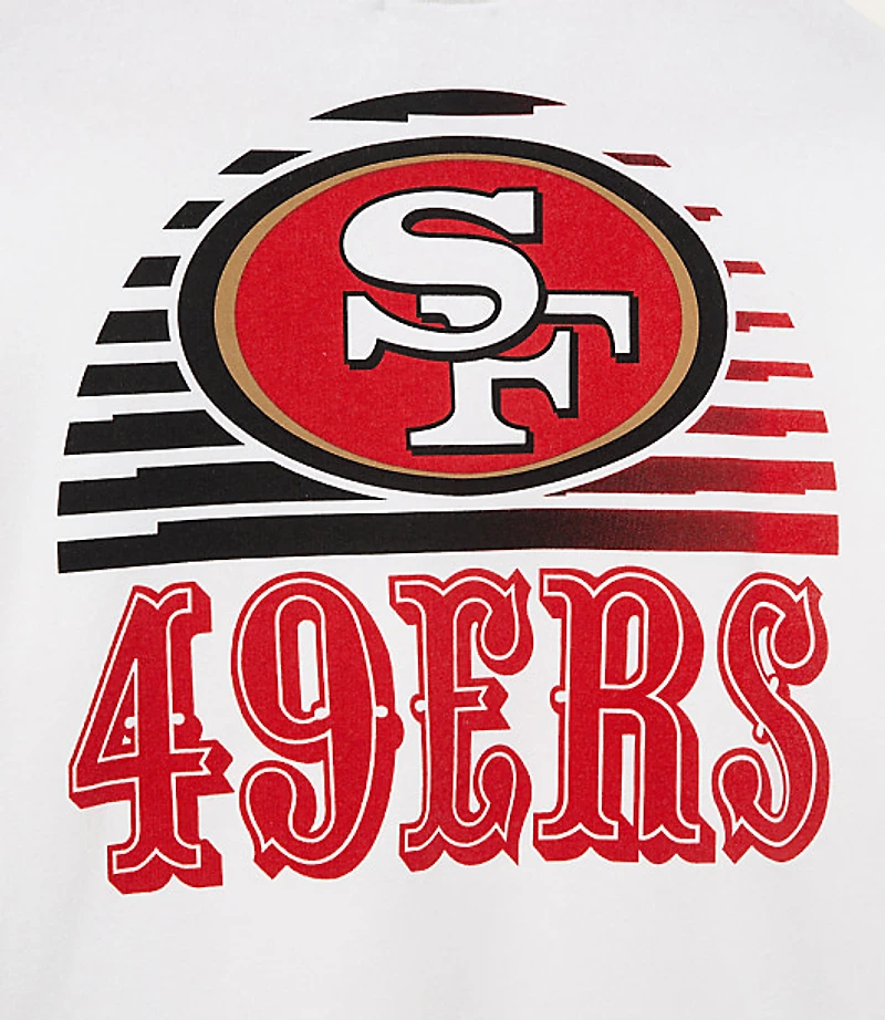 Junk Food San Francisco 49ers Striped Ribbed Cropped Fleece