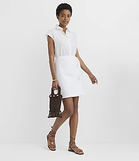 Petite Poplin Wrap Mini Shirtdress