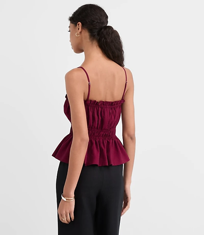 Ruffle Smocked Waist Cami