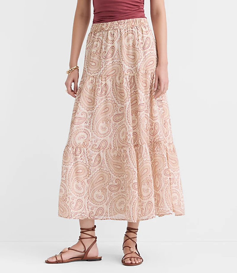 Paisley Tiered Maxi Skirt