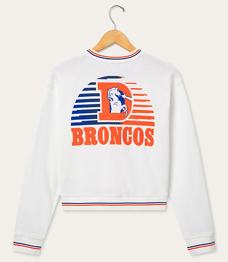 Junk Food Denver Broncos Striped Ribbed Cropped Fleece