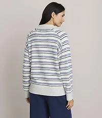 Lou & Grey Striped Cozy Jersey Polo Sweater