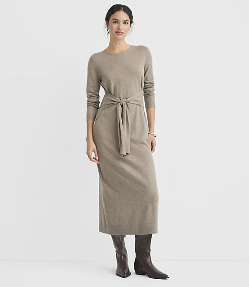 Petite Belted Midi Sweater Dress