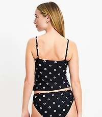 LOFT Beach Dotted Zig Zag Stitch Tankini Top