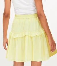 Lace Trim Ruffle Mini Skirt