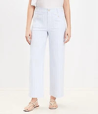 Palmer Wide Leg Crop Pants Textured Stripe