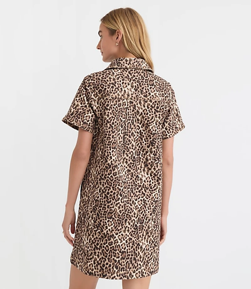 Leopard Print Mini Pocket Dress