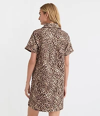 Leopard Print Mini Pocket Dress