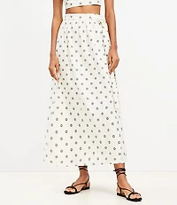 LOFT Beach Dotted Linen Cotton Maxi Wrap Skirt