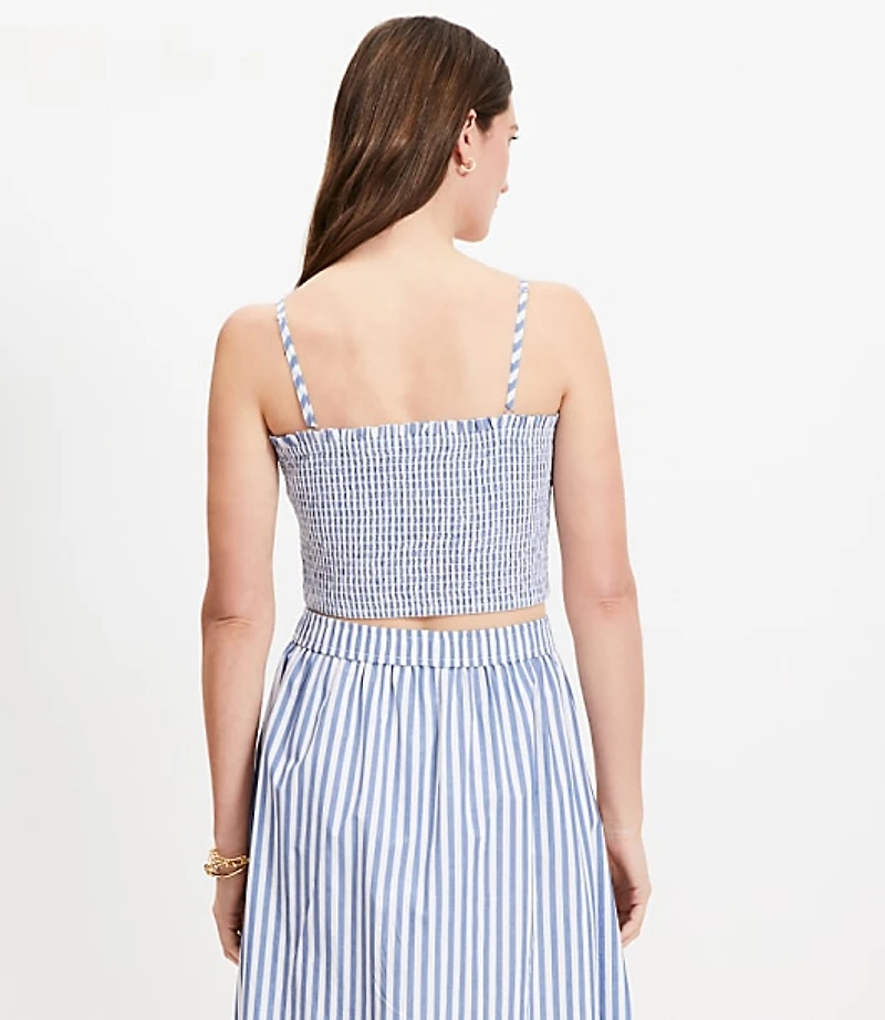 Striped Poplin Smocked Cami