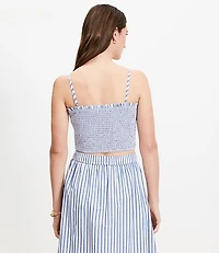 Striped Poplin Smocked Cami