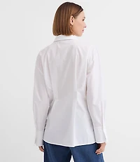Seamed Poplin Tunic Shirt