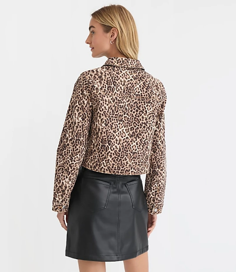 Leopard Print Denim Jacket