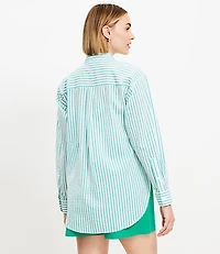 Petite Striped Everyday Oversized Pocket Shirt