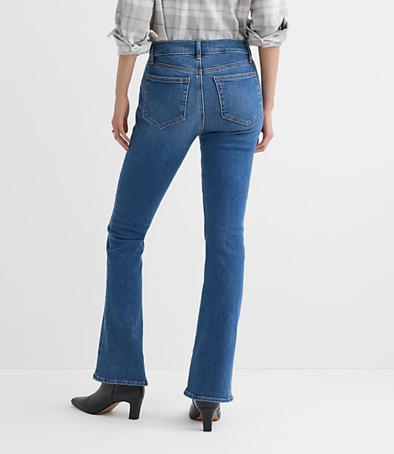 Petite Mid Rise Boot Jeans in Luxe Medium Wash