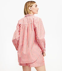 Petite Striped Poplin Everyday Oversized Pocket Shirt
