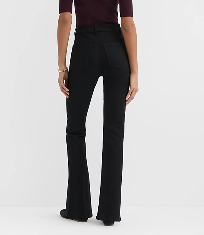 Rivete Tall High Rise Slim Flare Jeans in Noir Wash