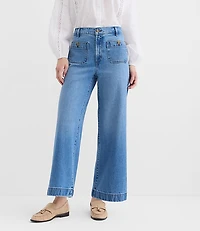 Tall Palmer Wide Leg Crop Jeans Classic Mid Wash