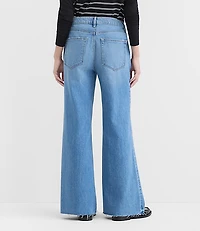 Rivete Tall Fresh Cut Mid Rise Loose Flare Jeans Light Wash